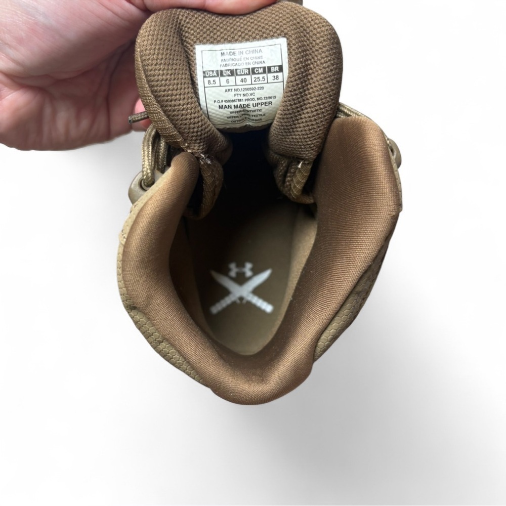 Under Armour Valsetz RTS Tactical Combat Boots Men’s 8.5 Khaki Tan Military - Picture 6 of 8